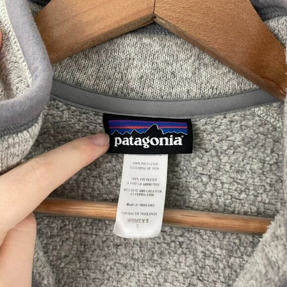 Patagonia Light Gray Better Sweater 1/4 Zip Pullover Jacket Size Small - Picture 3 of 5